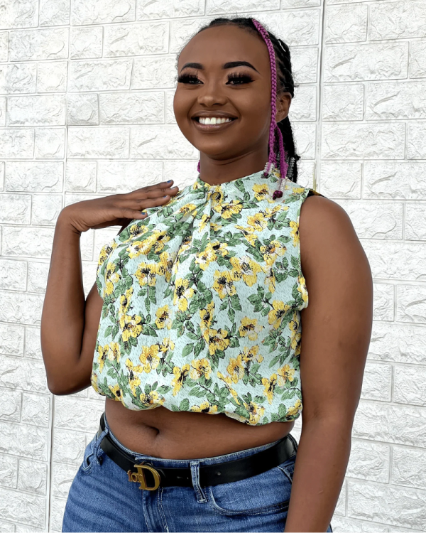 Myra Crop Top - Sunflower Green - Image 2