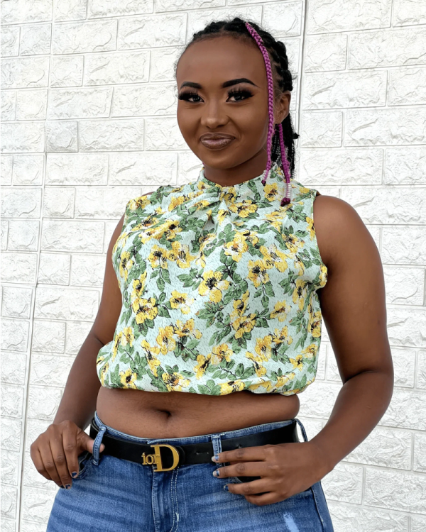 Myra Crop Top - Sunflower Green - Image 5